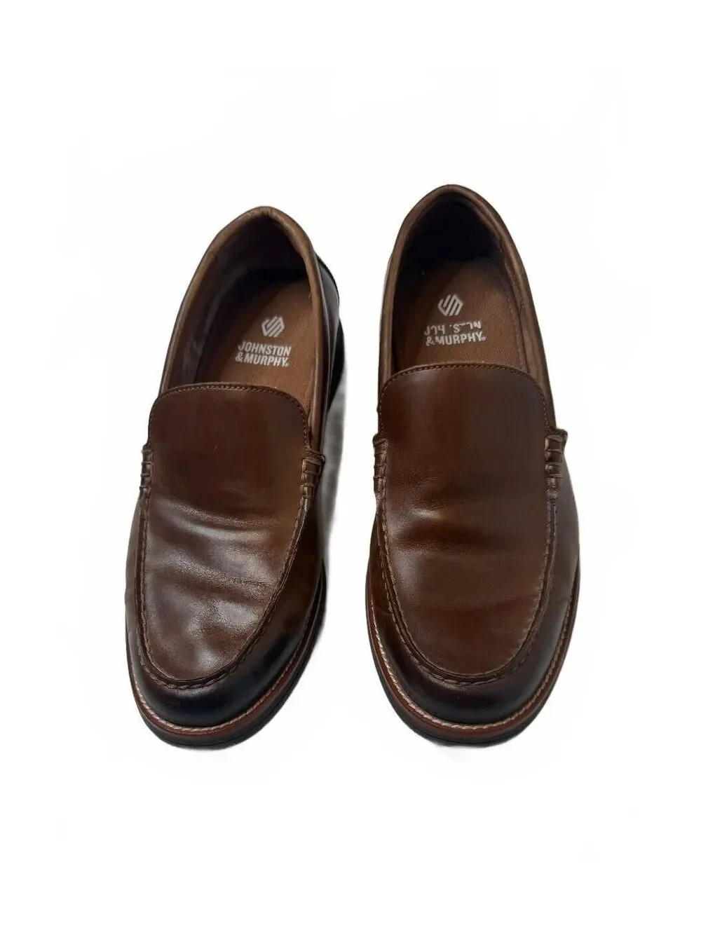 Johnston & Murphy Trufoam Brown Leather Loafers Men's Slip On Dress Shoes